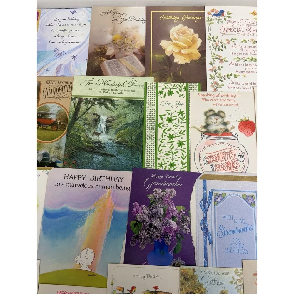 Vintage Birthday Cards Some Fronts ONLY Scrapbooking Crafts Decoupage Lot of 50+